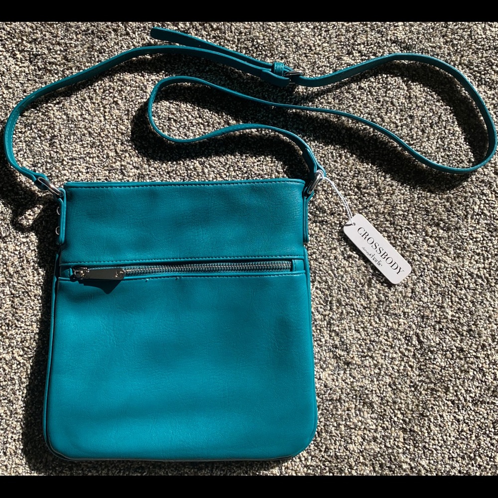 Charming Charlie Dark Teal/Silver Crossbody